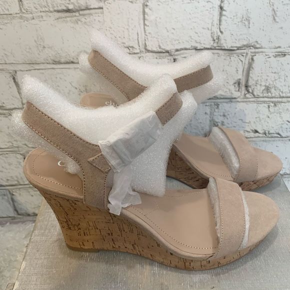 CHARLES by Charles David Suede Wedge Sandals NIB - Picture 3 of 7